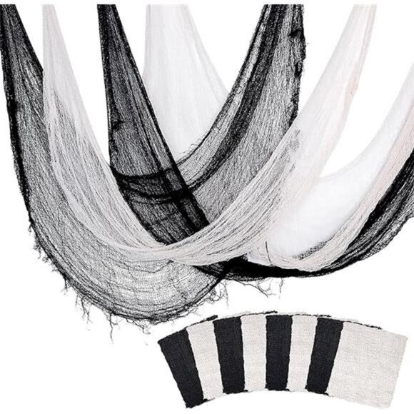 8PCS Halloween Creepy Cloth Decor Black Spooky Giant Cheesecloth-30 x 72 Inch - Picture 8 of 8